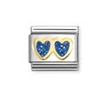 NOM DBLE BLUE HEART - GLITTER SYMBOLS