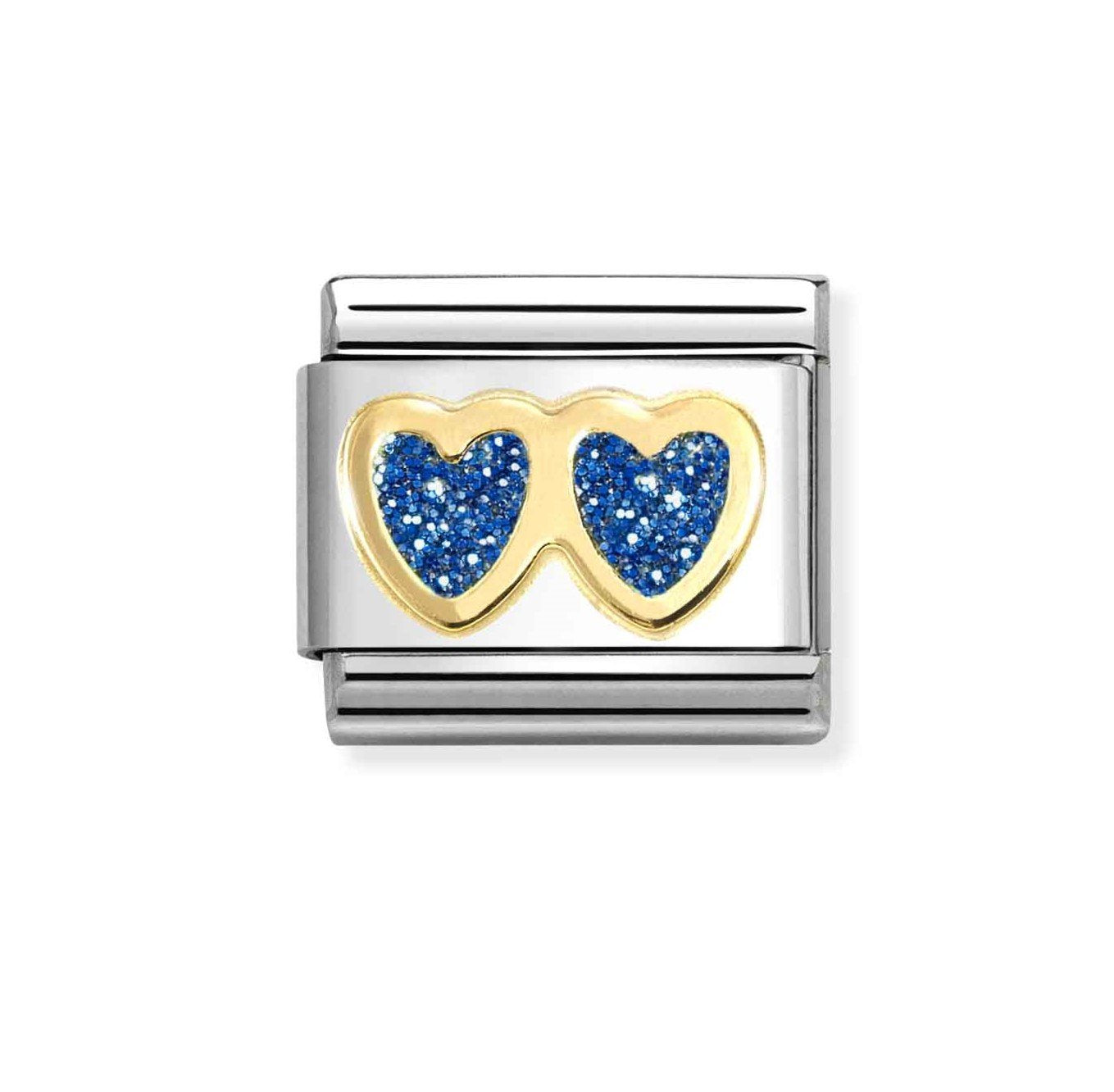 NOM DBLE BLUE HEART - GLITTER SYMBOLS