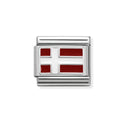 NOM DENMARK ENAMEL FLAG SILV SHINE