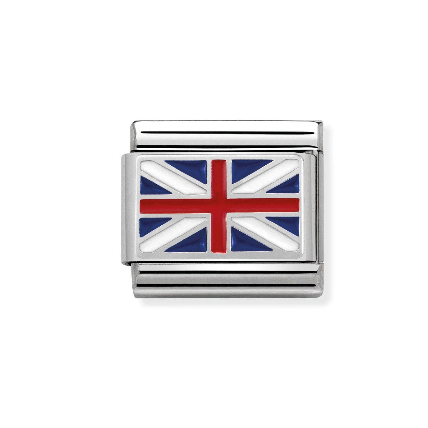 NOM GREAT BRITAIN ENAMEL FLAG SILV SHINE
