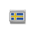 NOM SWEDEN ENAMEL FLAG SILV SHINE