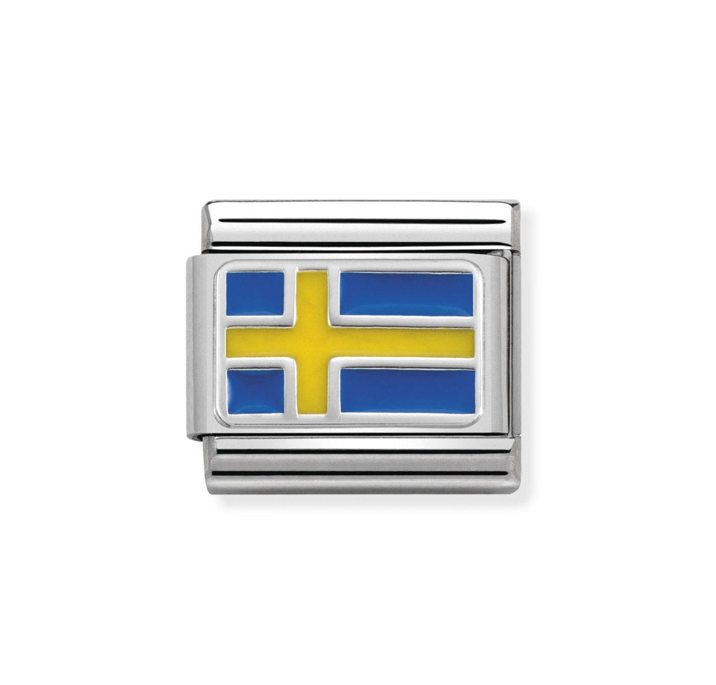 NOM SWEDEN ENAMEL FLAG SILV SHINE