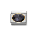NOM OVAL CZ BLACK 18YG - OVAL CZ