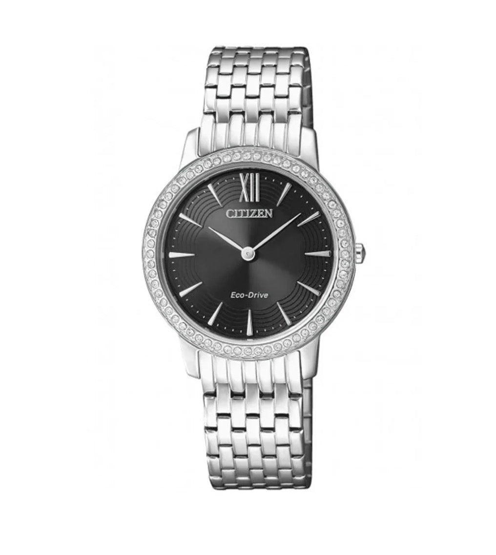 LDS SS CITIZEN ECO DRIVE CRYSTAL BATON BLUE DL BW