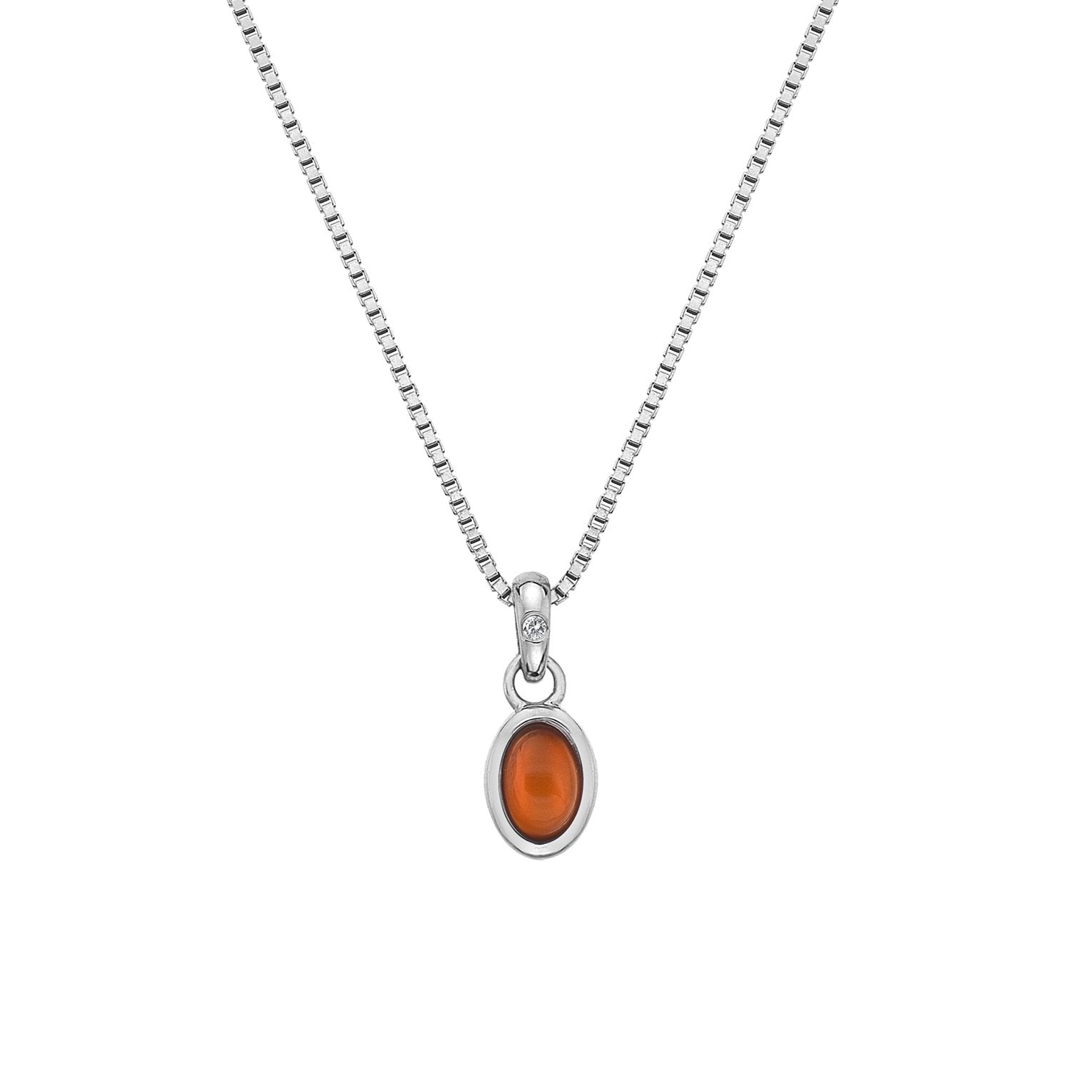 SILV JULY PEND HOT DIAMONDS 16-18" BOX CHAIN