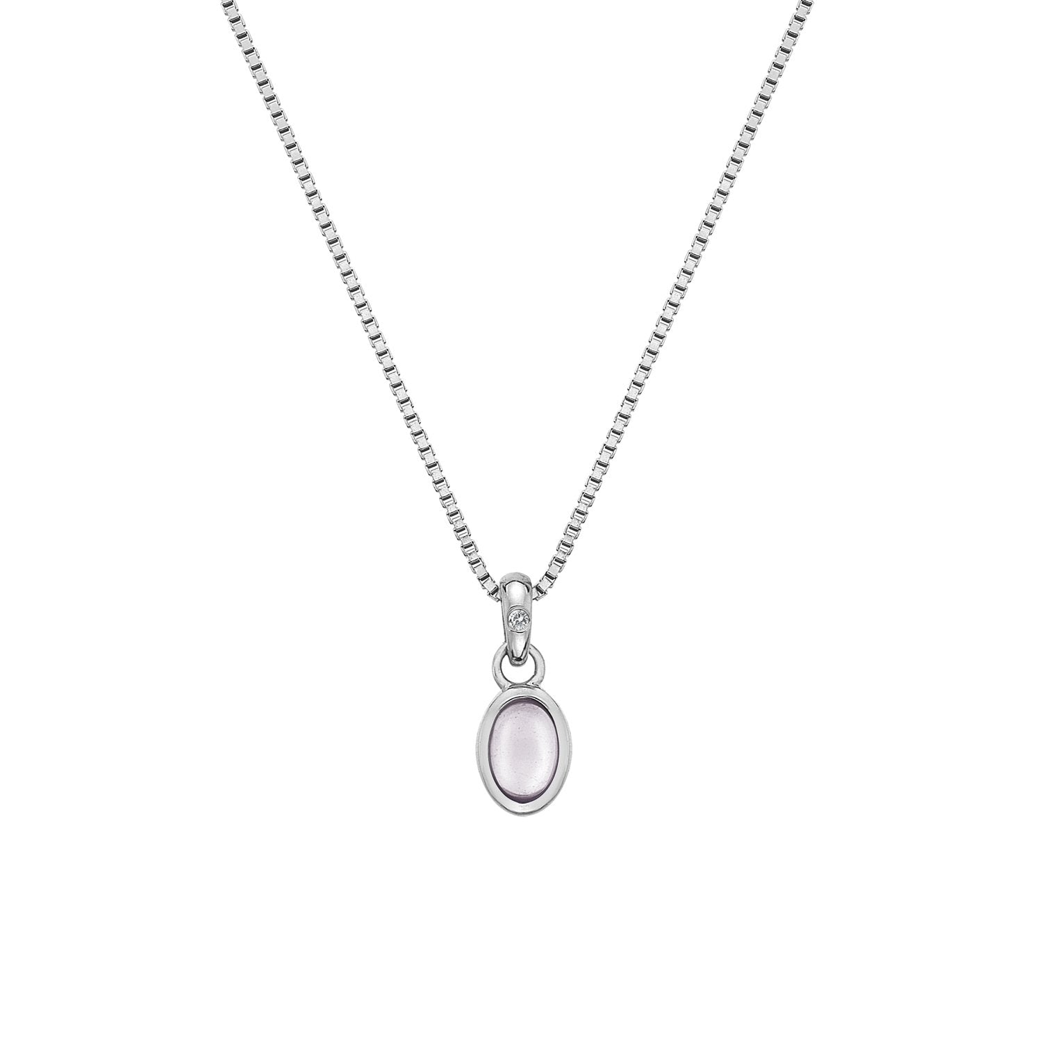 SILV OCTOBER PEND HOT DIAMONDS 16-18" BOX CHAIN