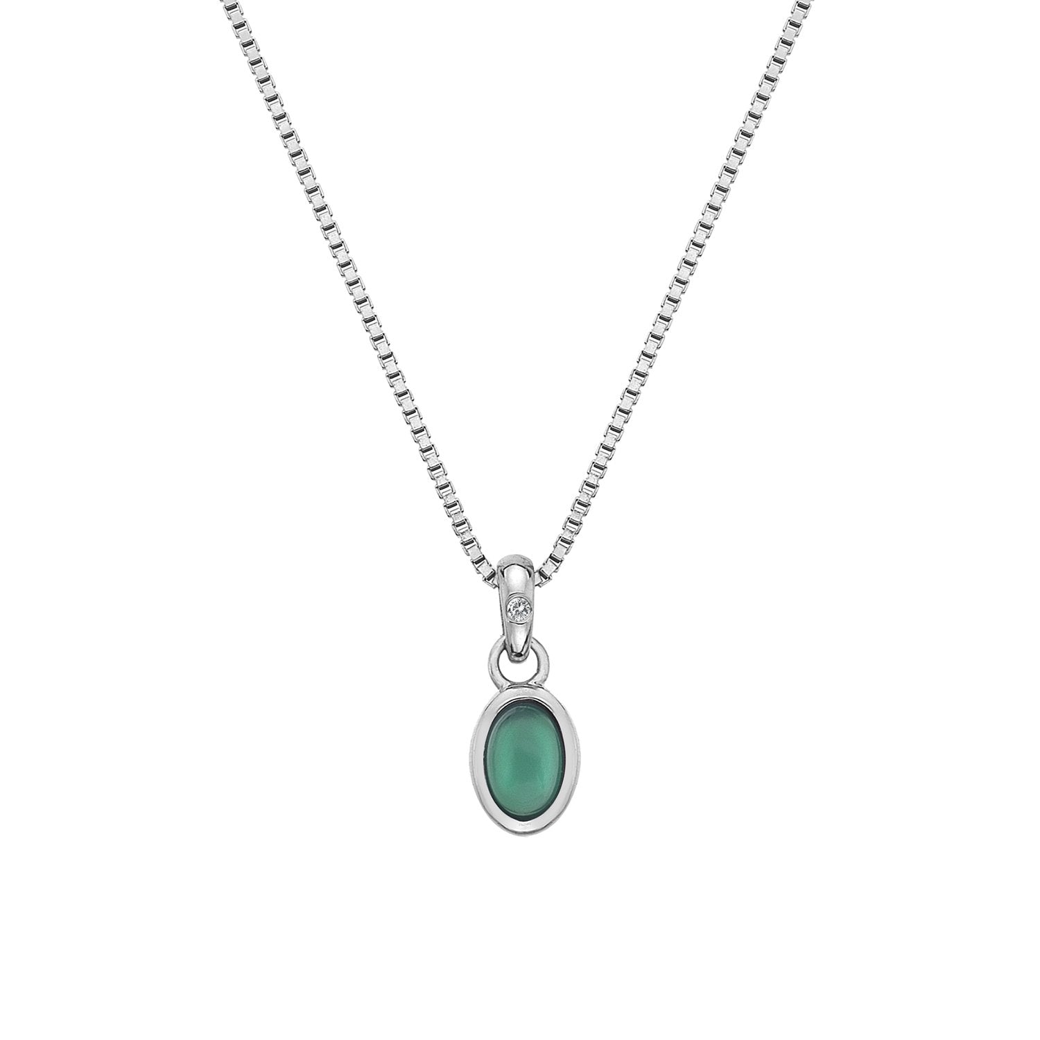 SILV MAY PEND HOT DIAMONDS 16-18" BOX CHAIN