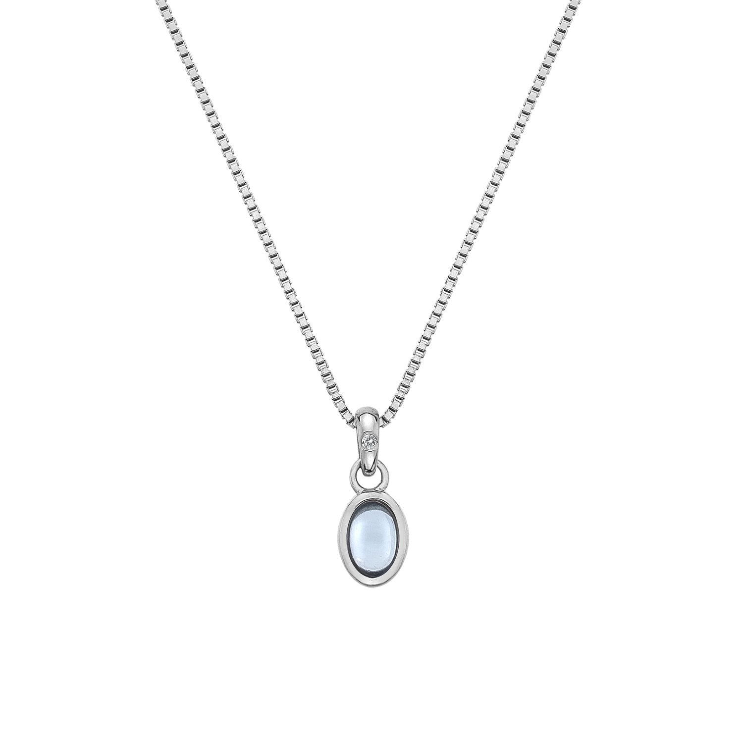 SILV DECEMBER PEND HOT DIAMONDS 16-18" BOX CHAIN