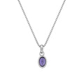SILV FEBRUARY PEND HOT DIAMONDS 16-18" BOX CHAIN