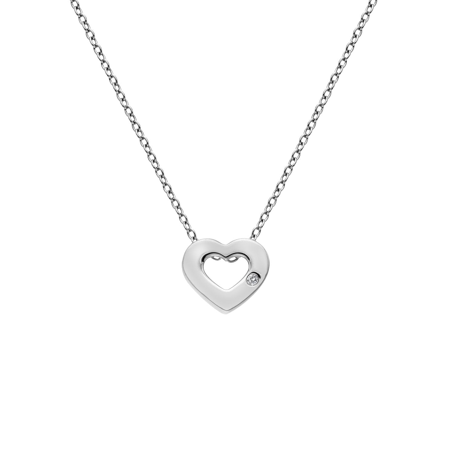 SILV HEART PENDANT HOT DIAMONDS AMULETS