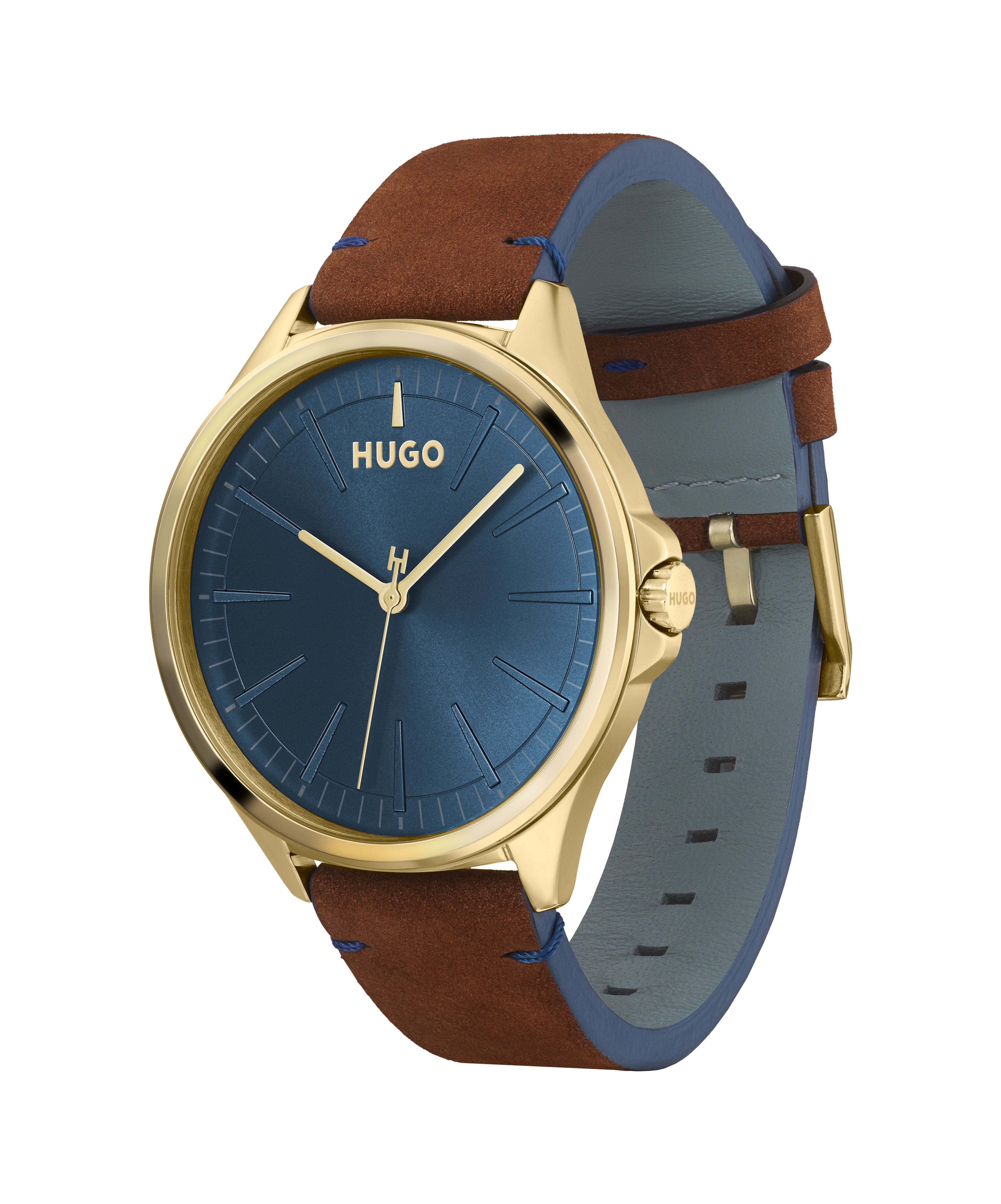 GNTS GP HUGO RND BLU DL. BRWN SUEDE SW