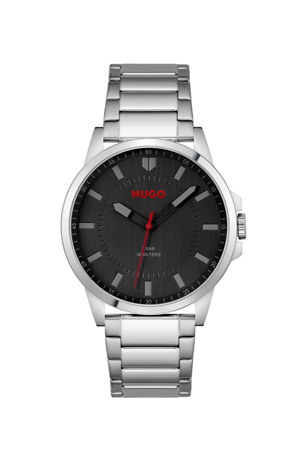 GNTS SS HUGO RND BLK RED SEC HAND DL. BW