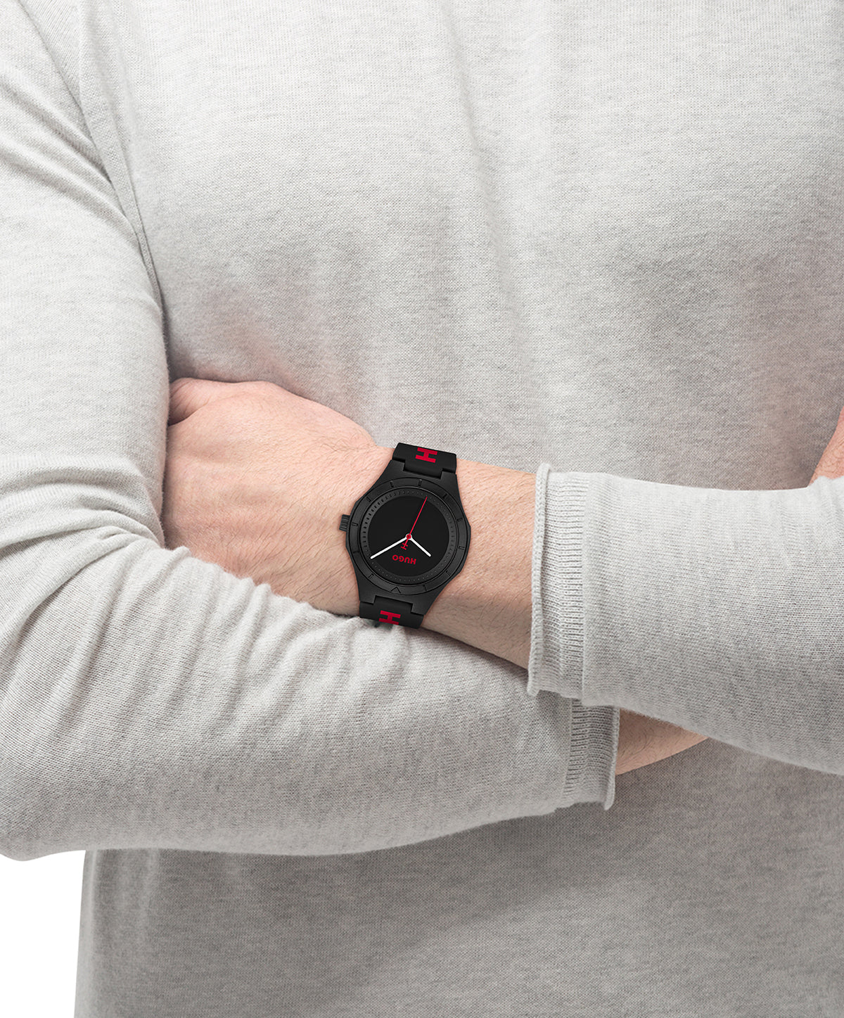 GNTS HUGO RND BLK DL. BLK SILICONE SW