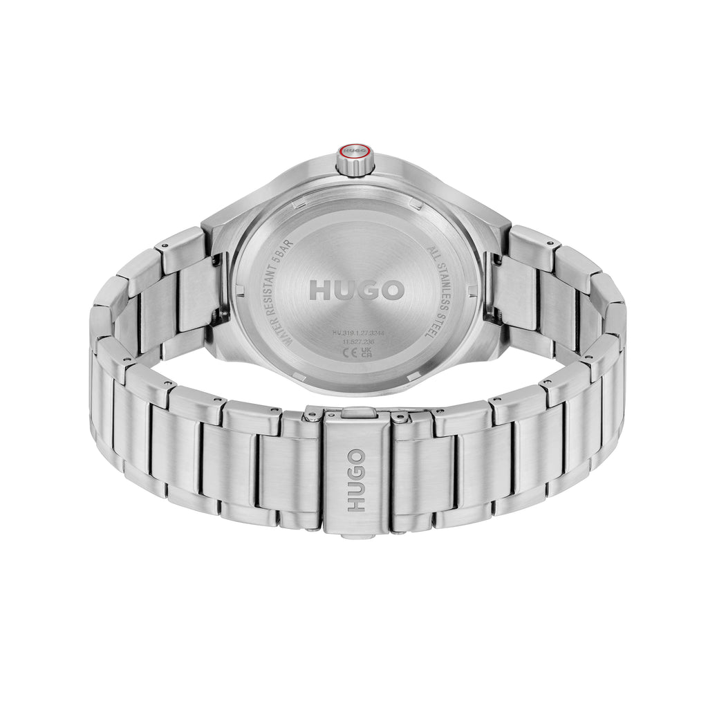 GENTS SS HUGO RND BLK RED SEC HAND DL. WR BW