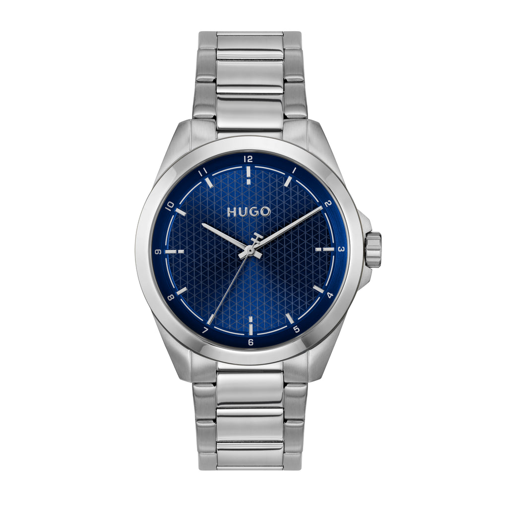 1530451 | GENTS STEEL HUGO RND BLUE DL. WR BW