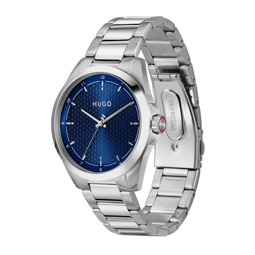 1530451 | GENTS STEEL HUGO RND BLUE DL. WR BW