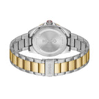 1530452 | GENTS STEEL & GOLD TONE HUGO RND BLACK DL. WR BW