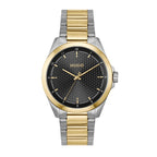 1530452 | GENTS STEEL & GOLD TONE HUGO RND BLACK DL. WR BW