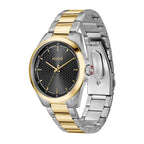 1530452 | GENTS STEEL & GOLD TONE HUGO RND BLACK DL. WR BW