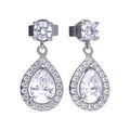 SILV ZIRC DIAMOND FIRE PENDELOQUE DROP ER