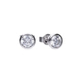 SILV ZIRC DIAMONFIRE 2.0CT SOLITAIRE RUB STUD ER