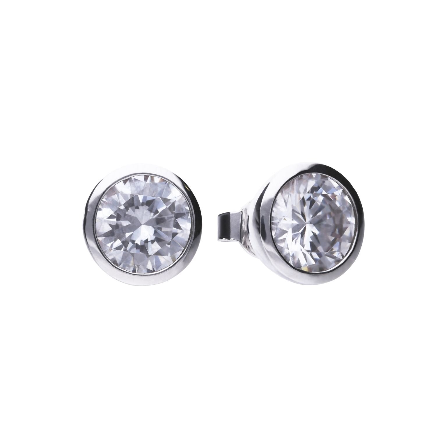 SILV RUB SET ZIRC DIAMONFIRE 4.0CT SOLITAIRE STUD ER
