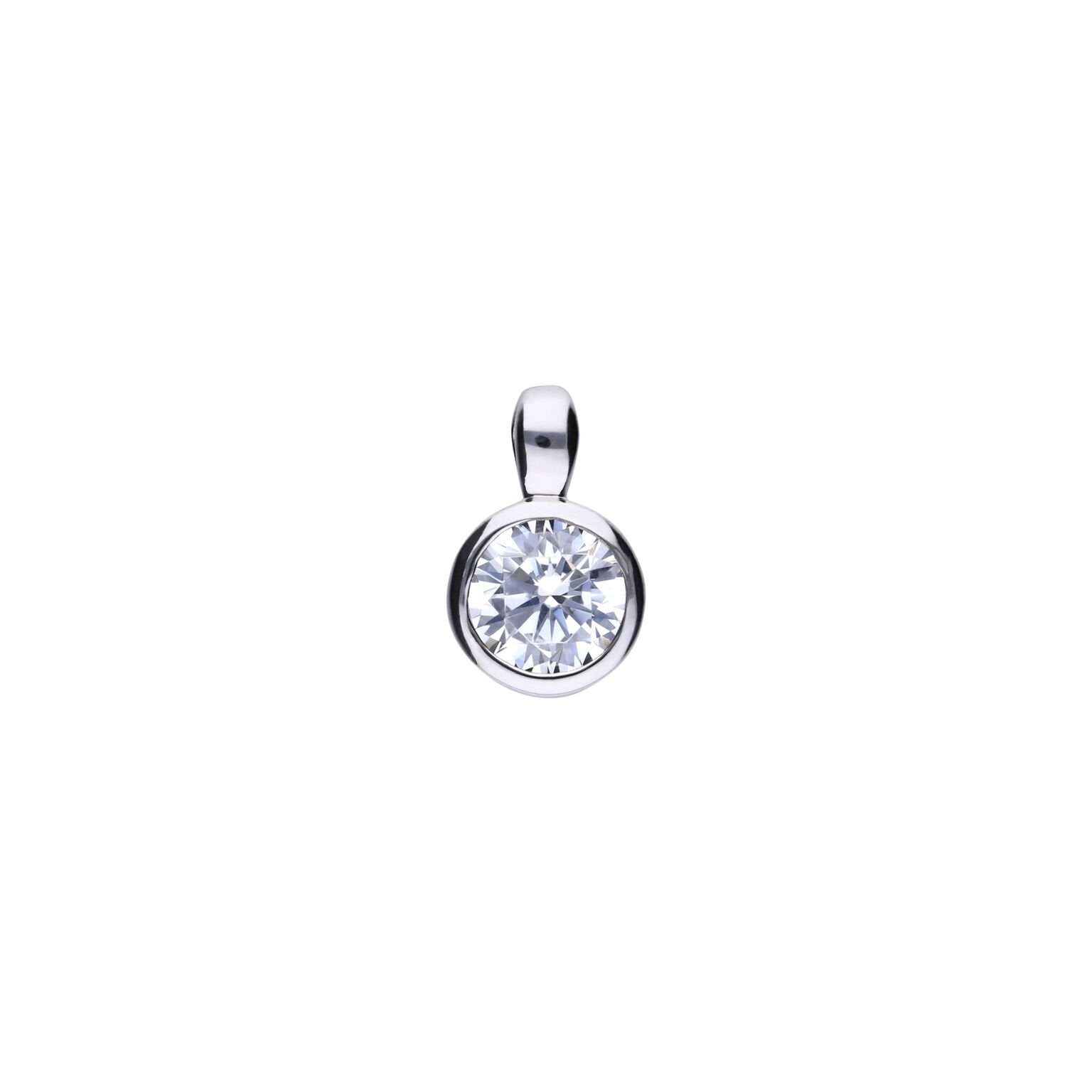 SILV ZIRC DIAMONFIRE 0.50CT SOLIT RUB PENDANT & CH
