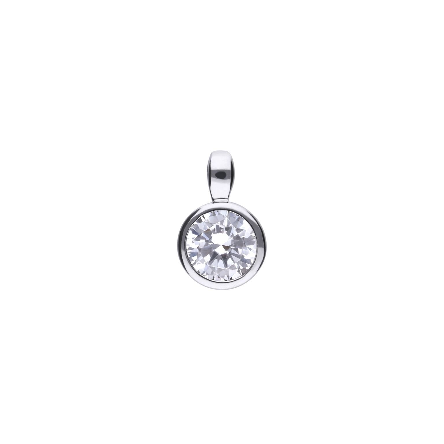 SILV ZIRC DIAMONFIRE 0.75CT SOLIT RUB PENDANT & CH