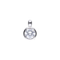 SILV RUB SET ZIRC DIAMONFIRE 1.00CT SOLIT PENDANT & CH