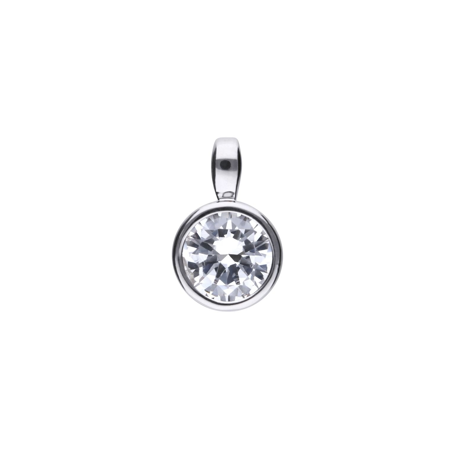 SILV RUB SET ZIRC DIAMONFIRE 1.50CT SOLIT PENDANT & CH