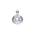 SILV ZIRC DIAMONFIRE 2.00CT SOLIT RUB PENDANT & CH
