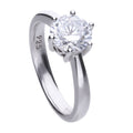 SILV ZIRC DIAMONFIRE 2.00CT SOLITAIRE RING