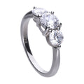 SILV ZIRC DIAMONFIRE 3 STONE SOLITAIRE RING