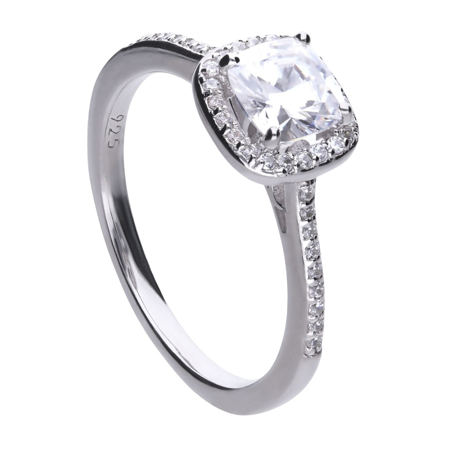 SILV ZIRC DIAMONFIRE SQUARE CUT PAVE