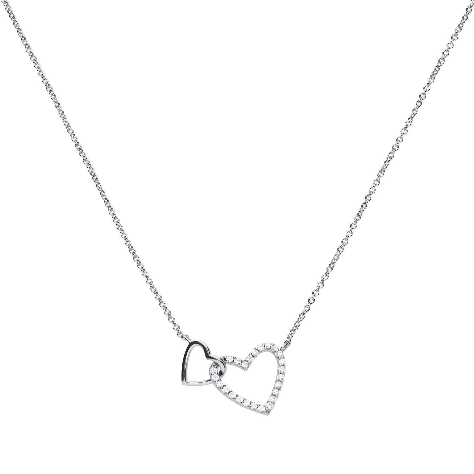 SILV ZIRC DIAMONFIRE ENTWINED PAVE HEARTS NLET