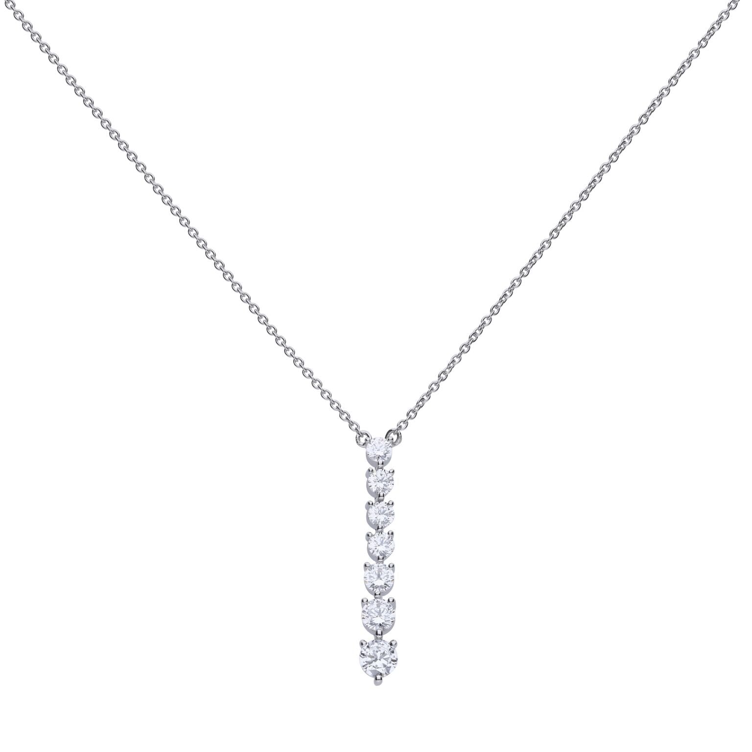 SILV ZIRC DIAMONFIRE GRADUATED CL. DROP PEND