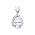 SILV ZIRC DIAMONFIRE TEARDROP PAVE PENDANT
