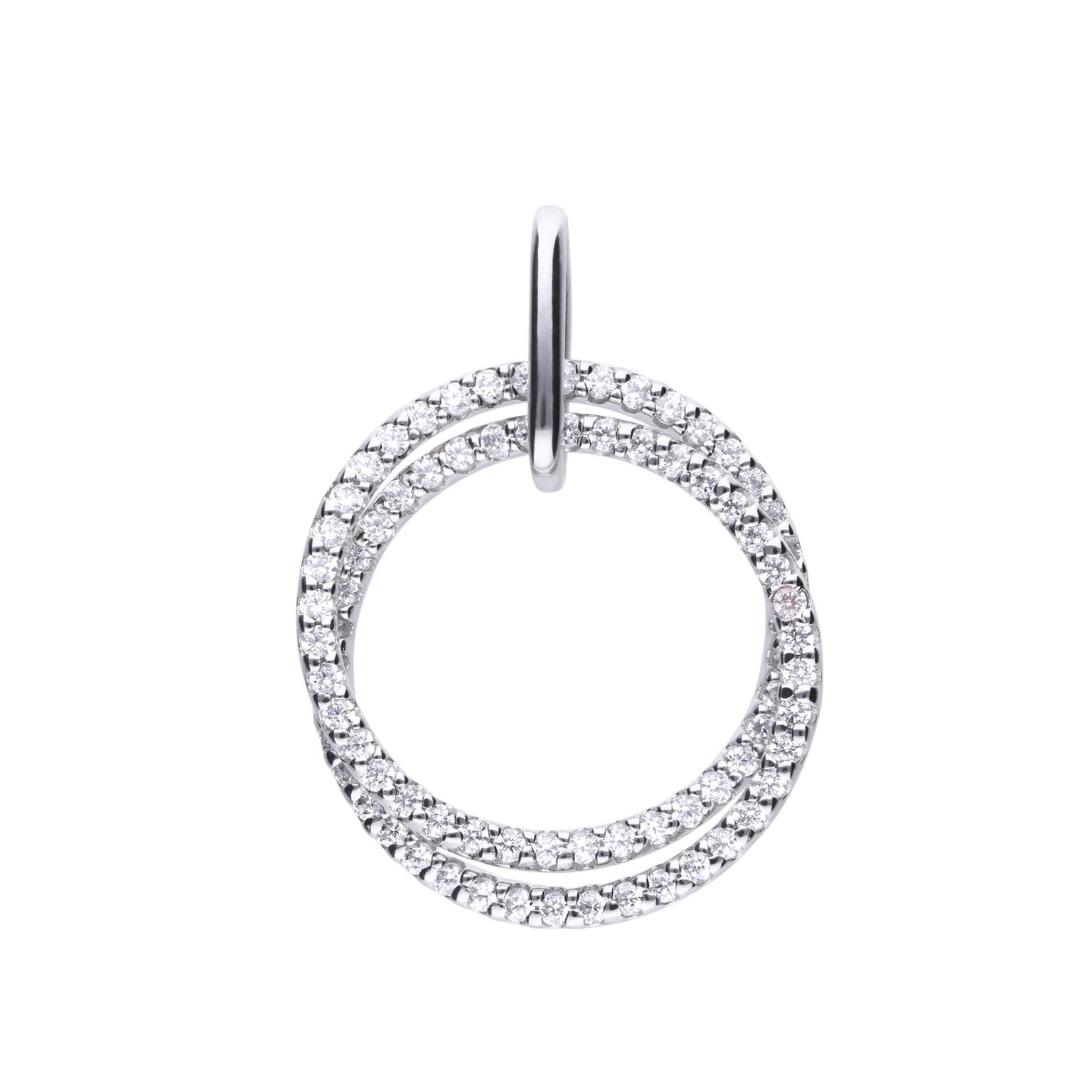 SILV ZIRC DIAMONFIRE ENTWINED CIRCLE PAVE PENDANT