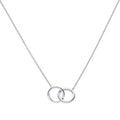 SILV ZIRC DIAMONFIRE DBLE CIRCLE PAVE PENDANT