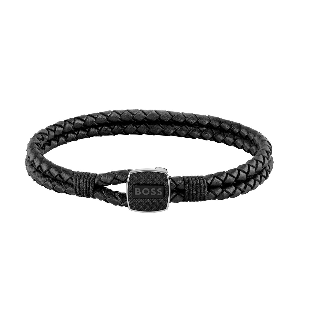 GNTS BLK 2 ROW LEATHER BOSS BLET