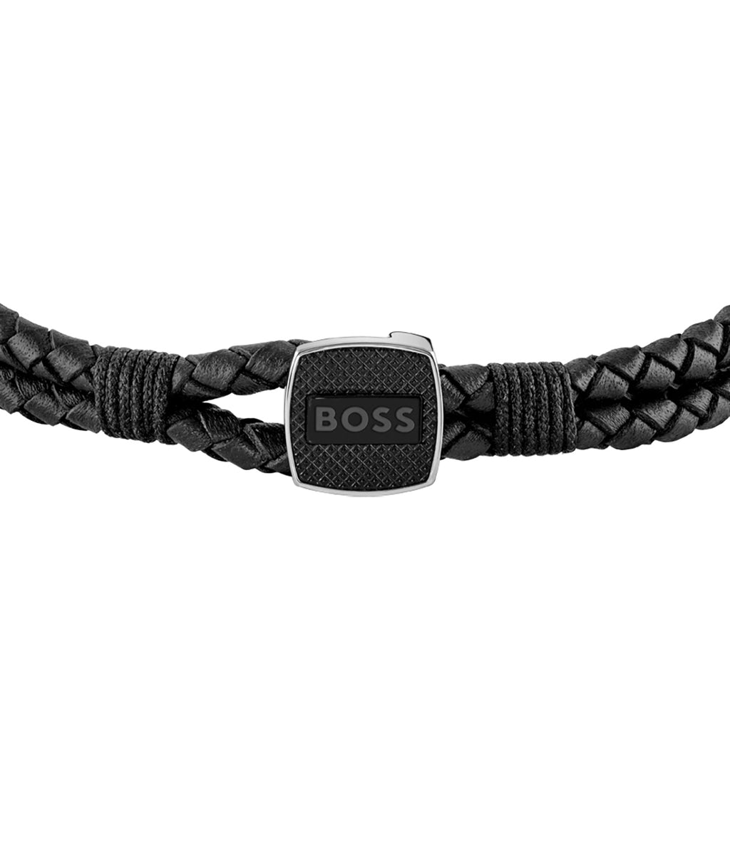 GNTS BLK 2 ROW LEATHER BOSS BLET