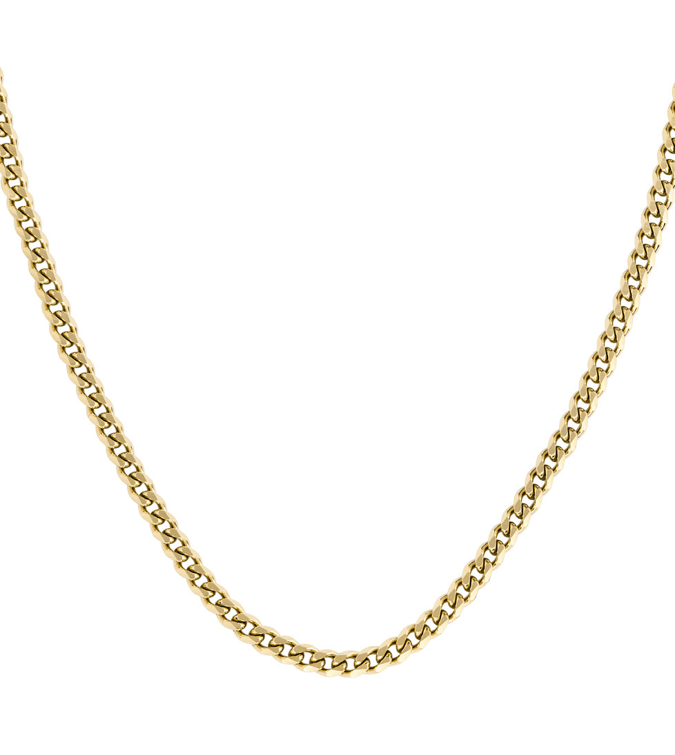 GNTS STEEL GOLD TONE BEV EDGE CURB BOSS CHAIN