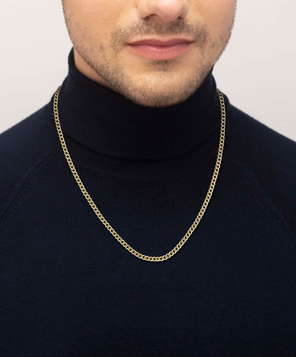 GNTS STEEL GOLD TONE BEV EDGE CURB BOSS CHAIN