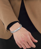 GNTS STEEL BOSS ID CLASP WIDE MESH BRACELET