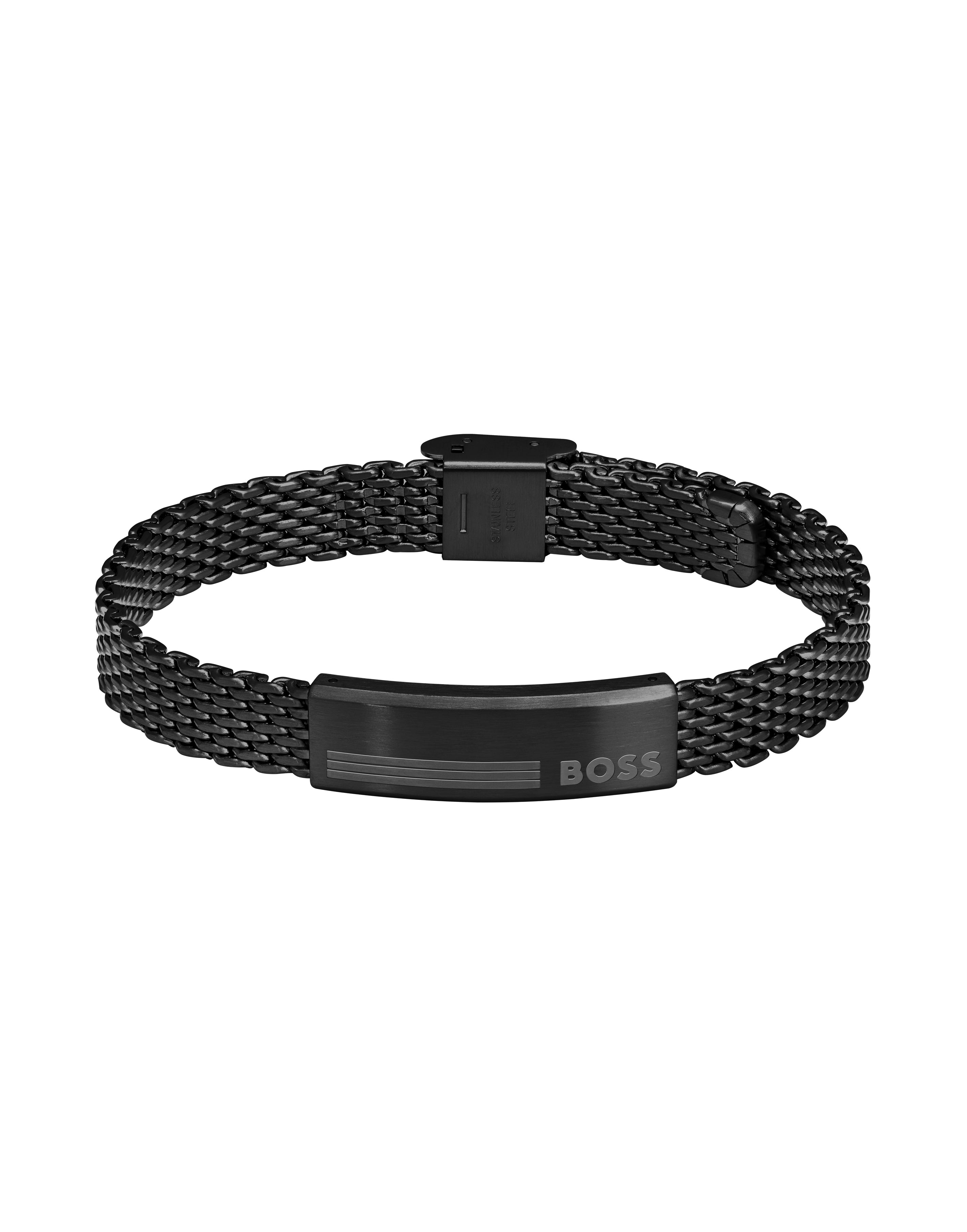 GNTS BLK PVD SS BOSS ID CLASP WIDE MESH BLET