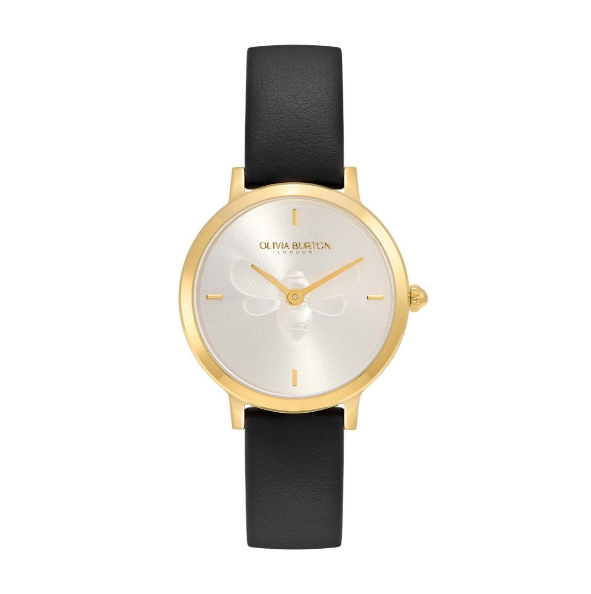 LDS GP OLIVIA B RND SILV BEE 28MM DL BLK SW