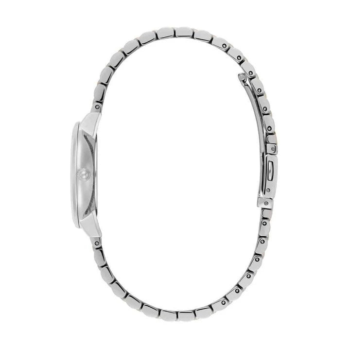 LDS SS RGP OLIVIA B RND BEE HONEYCOMB SILV 28MM DL CZ OUTER BEZEL