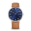 GNTS BERING TITANIUM RND BLU DL.D AF TAN STRAP WATCH