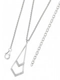 SILV LDS CZ ART DECO DROP PENDANT