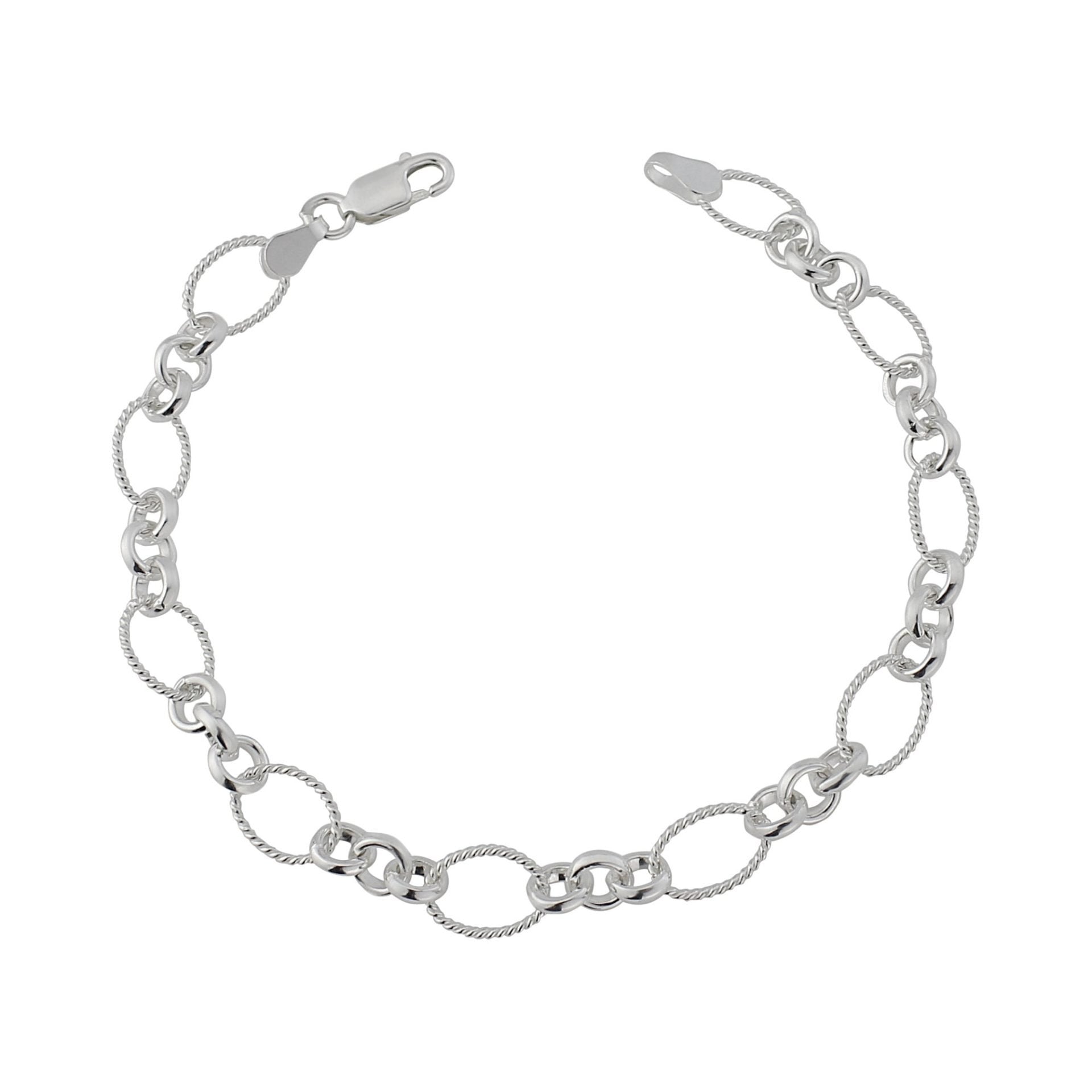 SILV TWIST ROPE OVAL LINK & BELCHER LINK B'LET